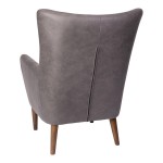 Flash Furniture Connor Dark Gray Modern Faux Leather Wingback Accent Chair with Wooden Legs and Frame Flash Furniture Connor Dark Gray Modern Faux Leather Wingback Accent Chair with Wooden Legs and Frame