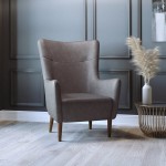 Flash Furniture Connor Dark Gray Modern Faux Leather Wingback Accent Chair with Wooden Legs and Frame Flash Furniture Connor Dark Gray Modern Faux Leather Wingback Accent Chair with Wooden Legs and Frame