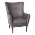 Flash Furniture Connor Dark Gray Modern Faux Leather Wingback Accent Chair with Wooden Legs and Frame Flash Furniture Connor Dark Gray Modern Faux Leather Wingback Accent Chair with Wooden Legs and Frame