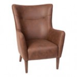 Flash Furniture Connor Dark Gray Modern Faux Leather Wingback Accent Chair with Wooden Legs and Frame Flash Furniture Connor Dark Gray Modern Faux Leather Wingback Accent Chair with Wooden Legs and Frame