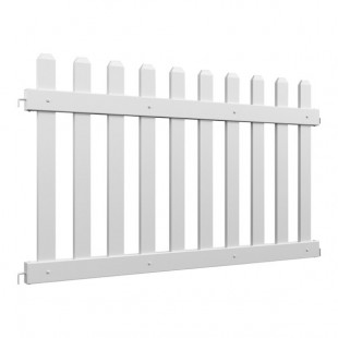 Mod-Fence Mod-Picket 6' Unassembled White Picket Fence Panel