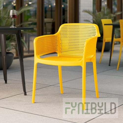 Lancaster Table & Seating Rio Sunshine Yellow Resin Arm Chair