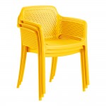 Lancaster Table & Seating Rio Sunshine Yellow Resin Arm Chair Lancaster Table & Seating Rio Sunshine Yellow Resin Arm Chair