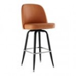 Lancaster Table & Seating Black Swivel Barstool with Black Vinyl Bucket Seat Lancaster Table & Seating Black Swivel Barstool with Black Vinyl Bucket Seat