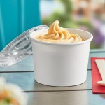 Choice 12 oz. White Paper Frozen Yogurt / Food Cup with Flat Lid - 50/Case Choice 12 oz. White Paper Frozen Yogurt / Food Cup with Flat Lid - 50/Case
