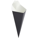 Carnival King 20 oz. Black Square Cardboard Fry Cone - 500/Case Carnival King 20 oz. Black Square Cardboard Fry Cone - 500/Case