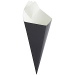 Carnival King 20 oz. Black Square Cardboard Fry Cone - 500/Case Carnival King 20 oz. Black Square Cardboard Fry Cone - 500/Case