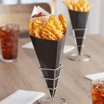 Carnival King 20 oz. Black Square Cardboard Fry Cone - 500/Case Carnival King 20 oz. Black Square Cardboard Fry Cone - 500/Case