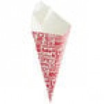 Carnival King 20 oz. Black Square Cardboard Fry Cone - 500/Case Carnival King 20 oz. Black Square Cardboard Fry Cone - 500/Case
