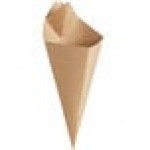 Carnival King 20 oz. Black Square Cardboard Fry Cone - 500/Case Carnival King 20 oz. Black Square Cardboard Fry Cone - 500/Case