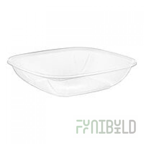 Fineline 15080L-CL Super Bowl Plus 80 oz. Clear Square PET Plastic Bowl - 50/Case