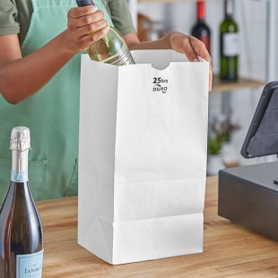 Duro 25 lb. Shorty White Paper Bag - 500/Bundle Duro 25 lb. Shorty White Paper Bag - 500/Bundle