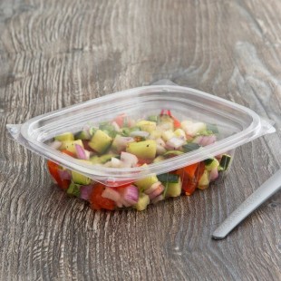 Eco-Products EP-RC8 8 oz. PLA Plastic Compostable Rectangular Deli Container and Lid - 300/Case Eco-Products EP-RC8 8 oz. PLA Plastic Compostable Rectangular Deli Container and Lid - 300/Case