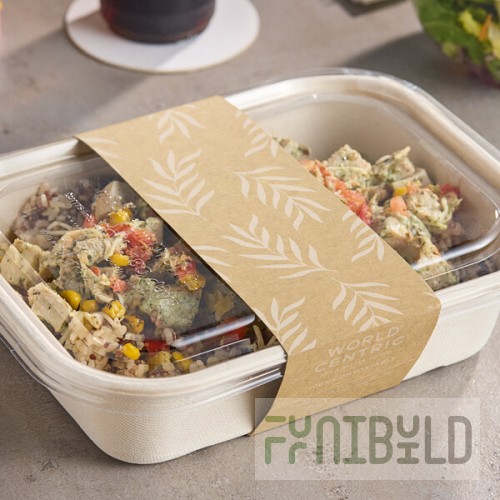 World Centric Compostable Paper Sleeve for 60 oz. Fiber Containers - 800/Case