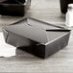 Fold-Pak 03BPBLACKM Bio-Pak Black Microwavable Paper #3 Take-Out Containers 7 3/4 Fold-Pak 03BPBLACKM Bio-Pak Black Microwavable Paper #3 Take-Out Containers 7 3/4