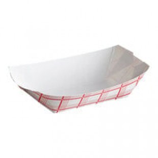 Southern Champion #50 1/2 lb. Red Checkered Paper Food Tray - 1,000/Case