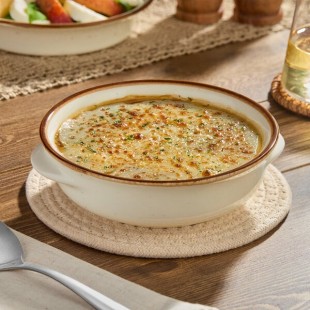 Acopa Keystone 13 oz. Vanilla Bean Porcelain Onion Soup Crock - 24/Case