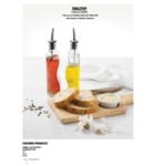TableCraft 600ST European Collection 6 oz. 3 Piece Clear Glass Oil and Vinegar Cruet Set with Chrome Rack