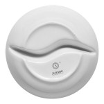 Ariane Prime 2.03 oz. Warm White Round Divided 2-Compartment Porcelain Sauce Dish - 12/Case