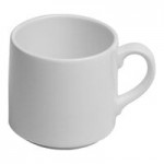 Ariane Prime 2.03 oz. Warm White Round Divided 2-Compartment Porcelain Sauce Dish - 12/Case