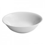 Ariane Prime 2.03 oz. Warm White Round Divided 2-Compartment Porcelain Sauce Dish - 12/Case