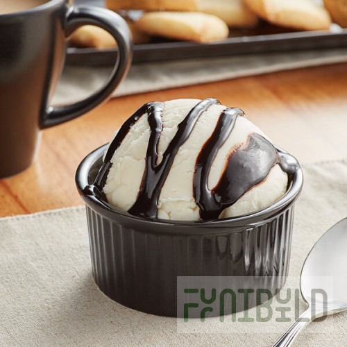 Acopa 5 oz. Glossy Black Fluted Stoneware Ramekin - 12/Pack