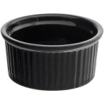 Acopa 5 oz. Glossy Black Fluted Stoneware Ramekin - 12/Pack Acopa 5 oz. Glossy Black Fluted Stoneware Ramekin - 12/Pack