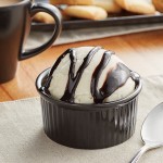Acopa 5 oz. Glossy Black Fluted Stoneware Ramekin - 12/Pack Acopa 5 oz. Glossy Black Fluted Stoneware Ramekin - 12/Pack