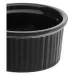 Acopa 5 oz. Glossy Black Fluted Stoneware Ramekin - 12/Pack Acopa 5 oz. Glossy Black Fluted Stoneware Ramekin - 12/Pack