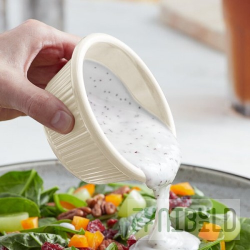 Acopa 6 oz. Bone White Fluted Melamine Ramekin - 12/Case