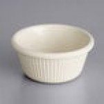 Acopa 6 oz. Bone White Fluted Melamine Ramekin - 12/Case