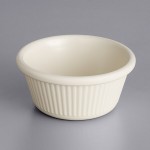 Acopa 6 oz. Bone White Fluted Melamine Ramekin - 12/Case