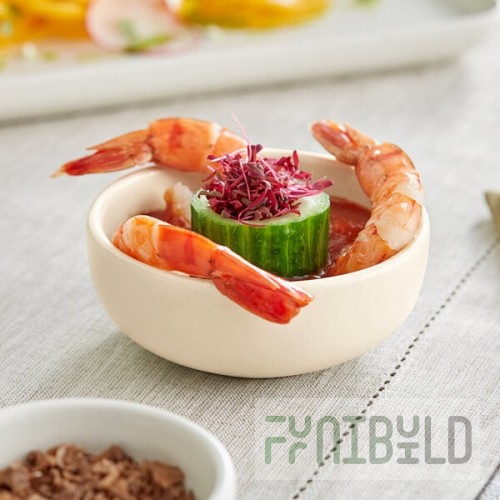 Acopa Pangea 4 oz. Fog White Matte Porcelain Ramekin / Fruit Dish - 36/Case