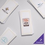 Choice Linen-Feel Gold Border Customizable 1/6 Fold Guest Towel - 500/Case