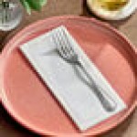 Choice Linen-Feel Gold Border Customizable 1/6 Fold Guest Towel - 500/Case