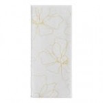 Choice Linen-Feel Gold Border Customizable 1/6 Fold Guest Towel - 500/Case