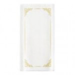 Choice Linen-Feel Gold Border Customizable 1/6 Fold Guest Towel - 500/Case