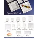 Elite Global Solutions M1353RR Square Pebble Creek 3 Qt. White Square Melamine Serving Bowl Elite Global Solutions M1353RR Square Pebble Creek 3 Qt. White Square Melamine Serving Bowl