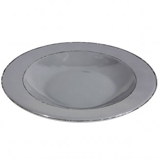 Elite Global Solutions DB10T Trestles Vintage California 18 oz. Gray Round Double-Line Pasta / Soup Bowl - 6/Case