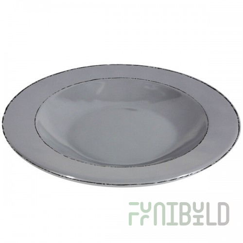 Elite Global Solutions DB10T Trestles Vintage California 18 oz. Gray Round Double-Line Pasta / Soup Bowl - 6/Case