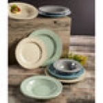 Elite Global Solutions DB10T Trestles Vintage California 18 oz. Gray Round Double-Line Pasta / Soup Bowl - 6/Case