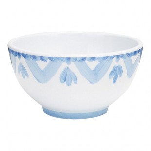 Cal-Mil Costa 14 oz. Blue and White Painted Melamine Bowl
