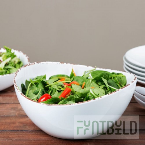 GET B-115-TC Osslo 4 Qt. Tuscan White Round Melamine Bowl - 3/Case