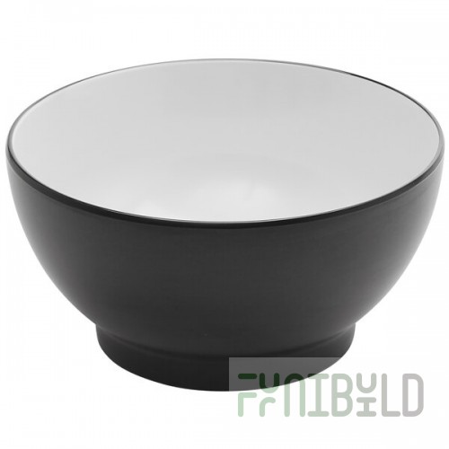 American Metalcraft 50 oz. Black and White Melamine Noodle Bowl