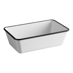 American Metalcraft MRCW10 Endurance 64 oz. Rectangular Black Rimmed Melamine Serving Bowl American Metalcraft MRCW10 Endurance 64 oz. Rectangular Black Rimmed Melamine Serving Bowl