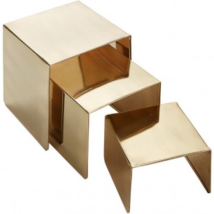 American Metalcraft RSG3 3-Piece Gold Satin Finish Square Riser Set American Metalcraft RSG3 3-Piece Gold Satin Finish Square Riser Set