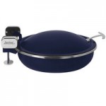 Spring USA Seasons 4 Qt. Round Sapphire Stainless Steel Induction Chafer with Black Pearl Accents 2382-487-36