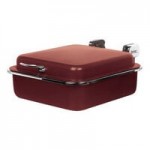 Spring USA Seasons 4 Qt. Round Sapphire Stainless Steel Induction Chafer with Black Pearl Accents 2382-487-36