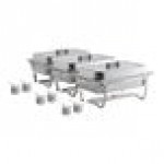 Choice Economy 8 Qt. Full Size Stainless Steel Chafer with Folding Frame - 3/Case