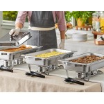 Choice Economy 8 Qt. Full Size Stainless Steel Chafer with Folding Frame - 3/Case